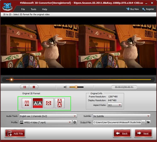 Set original 3D format