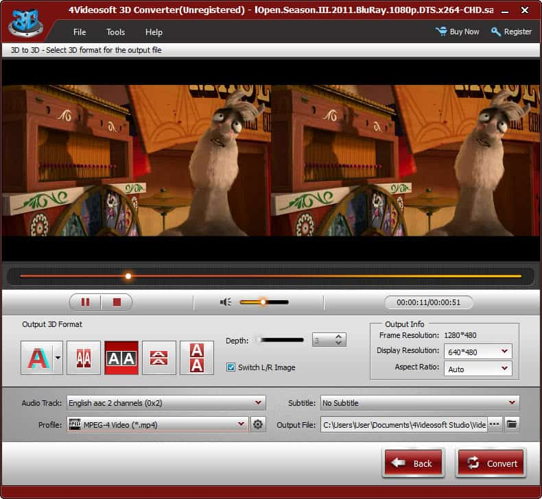 Screenshot of 4Videosoft 3D Converter