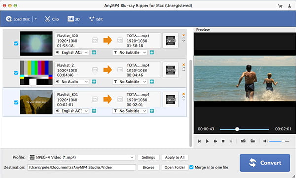 Screenshot of 4Videosoft Blu-ray Ripper for Mac 5.2.08