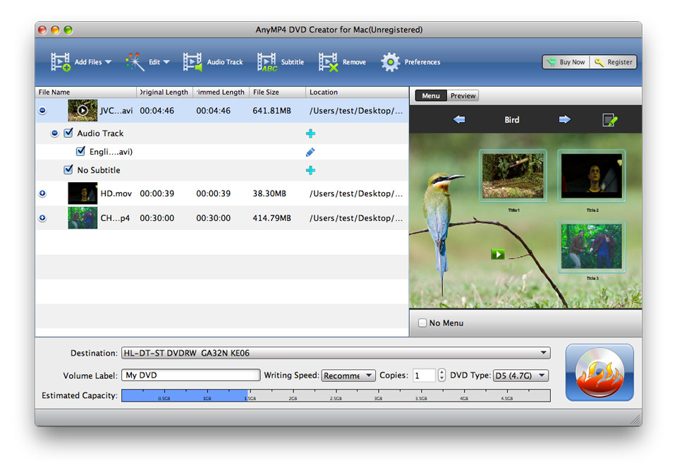 Screenshot of 4Videosoft DVD Creator for Mac