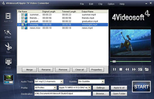 4Videosoft Apple TV Video Converter - load file