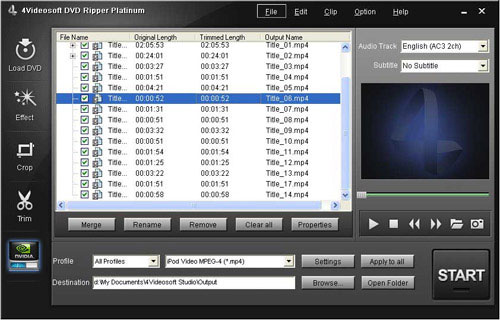 4Videosoft DVD Ripper Platinum - load DVD