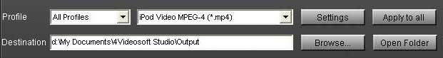output settings