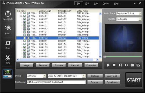 4Videosoft DVD to Apple TV Converter - load DVD