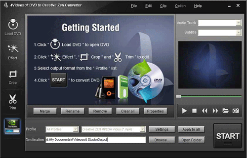 4Videosoft DVD to Creative Zen Converter