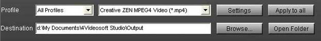 output settings
