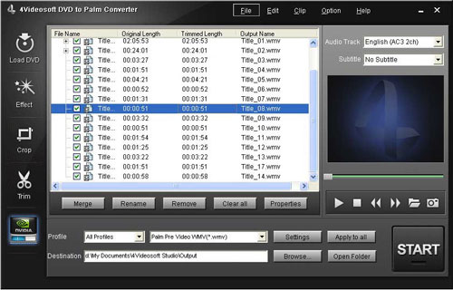 4Videosoft DVD to Palm Converter - load DVD