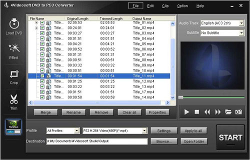 4Videosoft DVD to PS3 Converter - load DVD