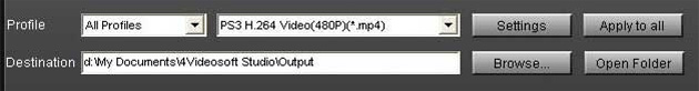 output settings
