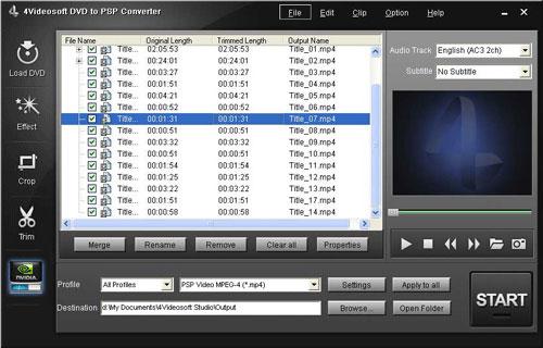4Videosoft DVD to PSP Converter - load DVD
