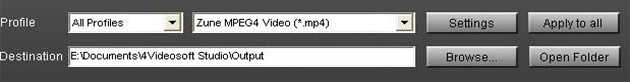 output settings