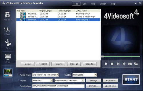 4Videosoft FLV to Video Converter - load file