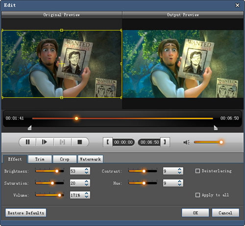 edit output file