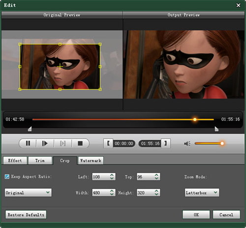 Crop DVD frame