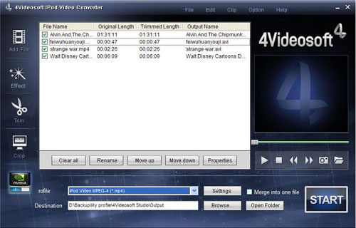 4Videosoft iPod Video Converter - load file