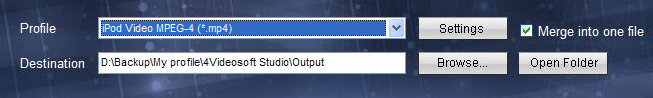 output settings