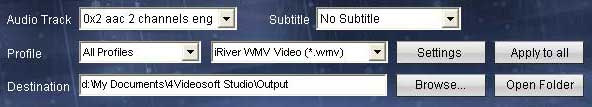 output settings