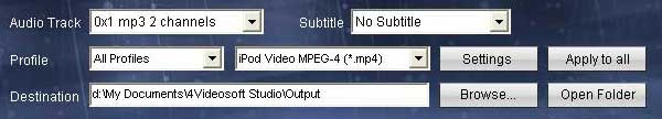 output settings