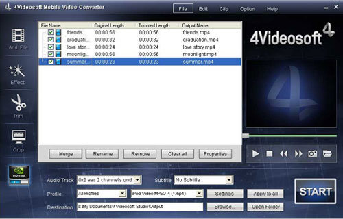 4Videosoft Mobile Video Converter - load file