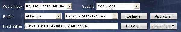 output settings