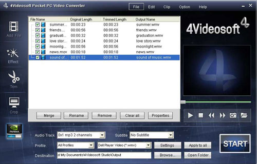 4Videosoft Pocket PC Video Converter - load file