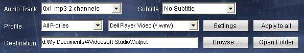 output settings