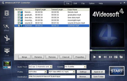 4Videosoft PSP Converter - load file