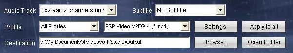 output settings