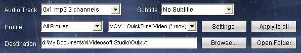output settings