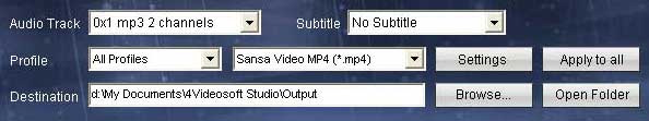 output settings