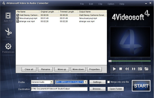 4Videosoft Video to Audio Converter - load file