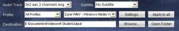 output settings