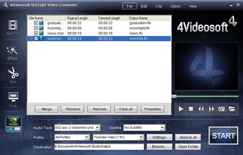 4Videosoft YouTube Video Converter - load file