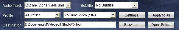 output settings