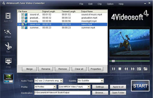 4Videosoft Zune Video Converter - load file