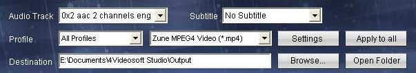 output settings