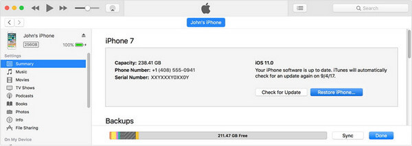 Transfer iPhone Contacts via iTunes