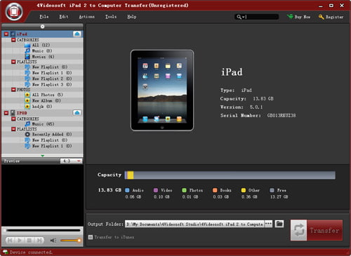 4Videosoft iPad 2 to Computer Transfer