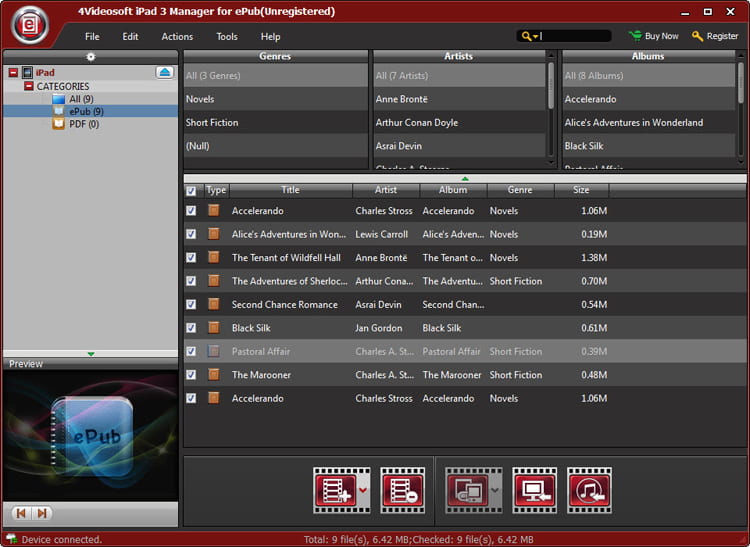 4Videosoft iPad 3 Manager for ePub Screenshot
