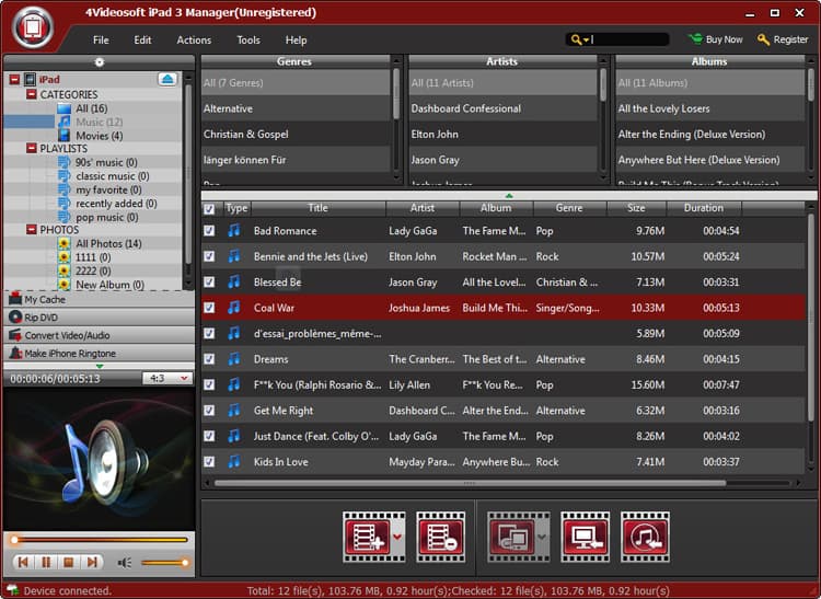 4Videosoft iPad 3 Manager Screenshot