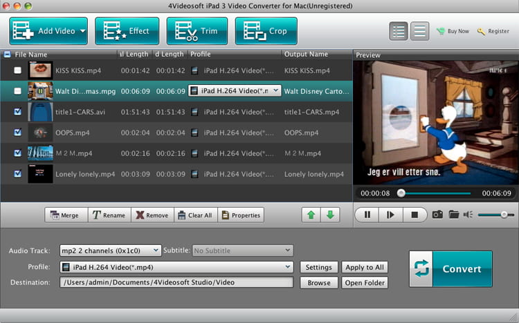 Screenshot of 4Videosoft Mac iPad 3 Video Converter