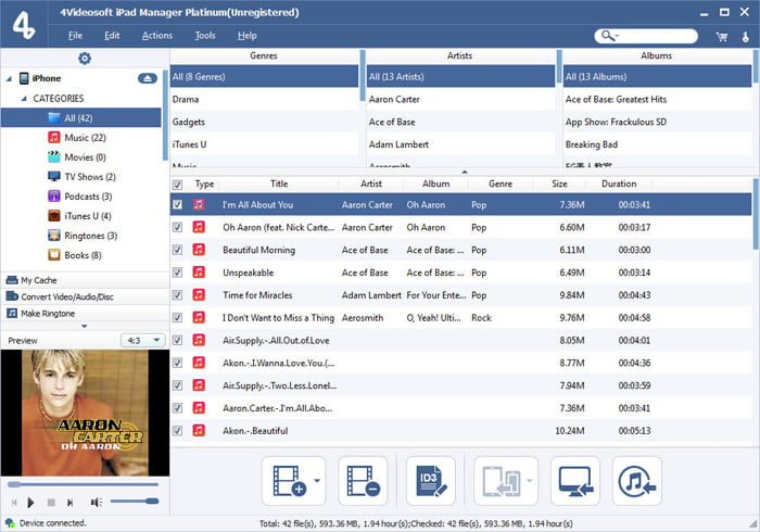 Screenshot of 4Videosoft iPad Manager Platinum