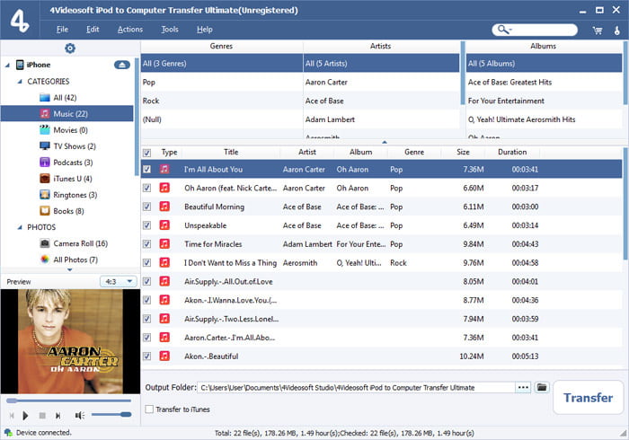 Screenshot of 4Videosoft iPod to Computer Ultimate 6.0.20