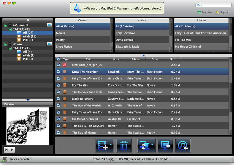 4Videosoft Mac iPad 2 Manager for ePub Screenshot