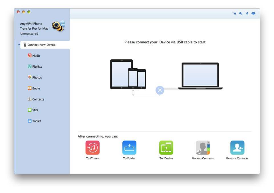 Screenshot of 4Videosoft Mac iPhone Transfer Platinum