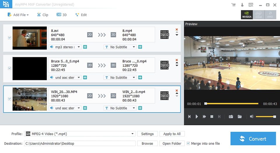 Screenshot of 4Videosoft MXF Converter