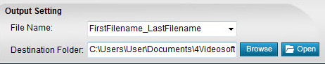 Output settings