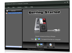 iPod to Computer Transfer Screen