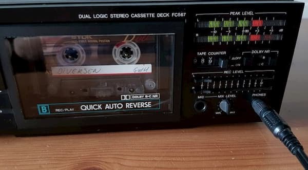 Connect cassette deck to computer