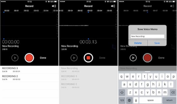 Record with voice memos on iPhone